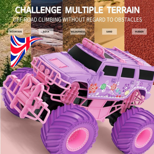 Pink off road - climbing, car